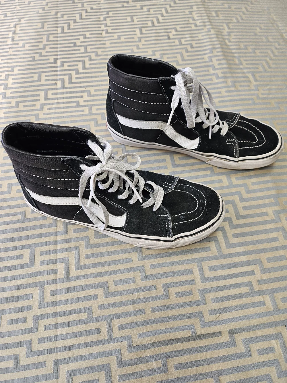 Vans Black and White Sk8-Hi Sneakers